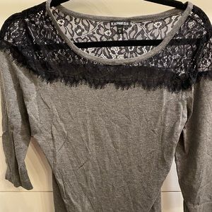 Express lace neck sweater